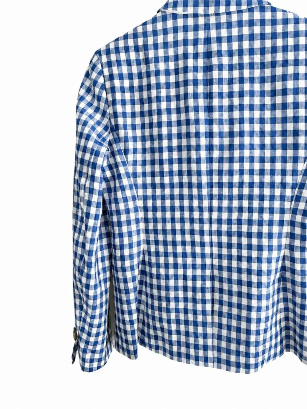 J.Crew Blue & White Gingham Blazer and Shorts Matching Set – Blazer Size 2
